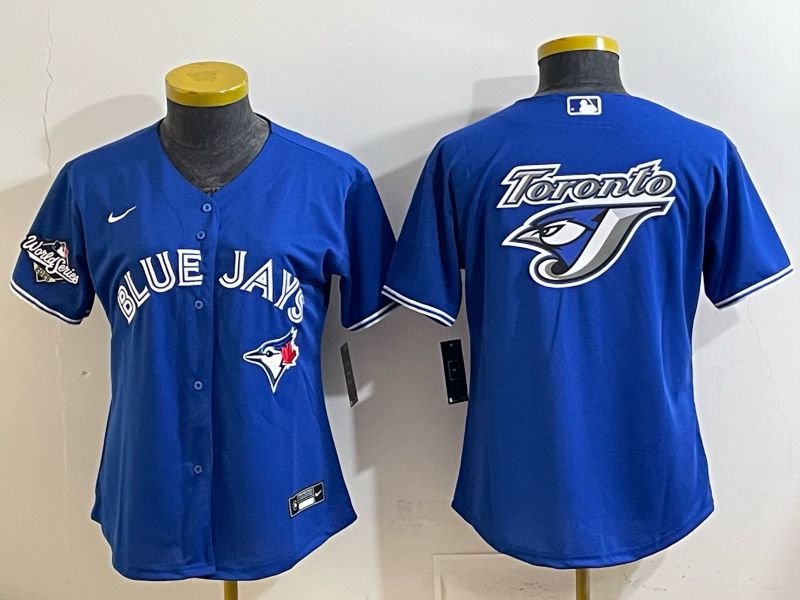 Women 2025 Toronto Blue Jays Blank Blue Game Nike MLB Jersey style 012